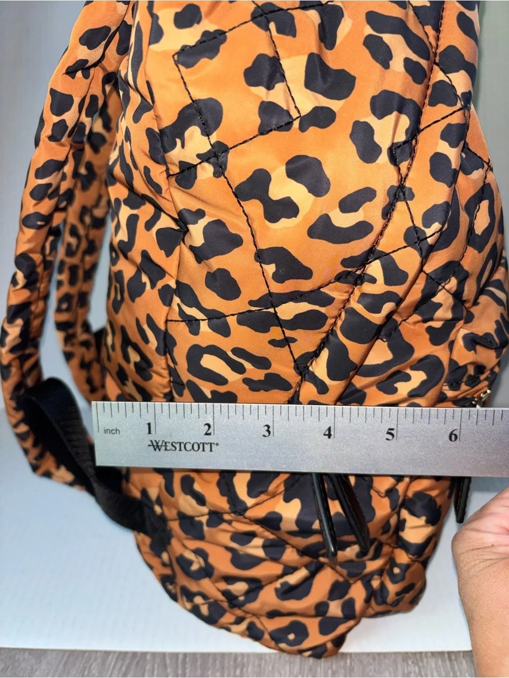 Marc Jacobs Quilted Leopard-Print Mini Backpack in Orange & Black